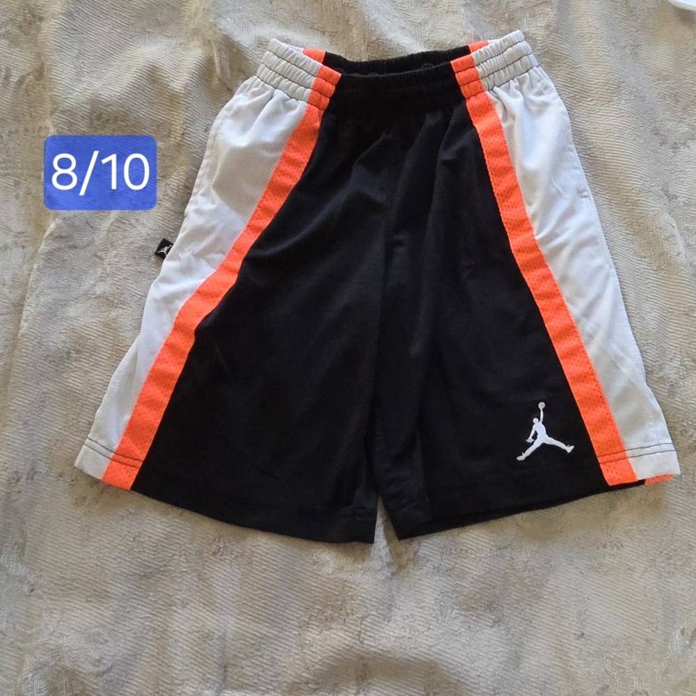 Black and White Shorts with Orange Stripes, Jordan